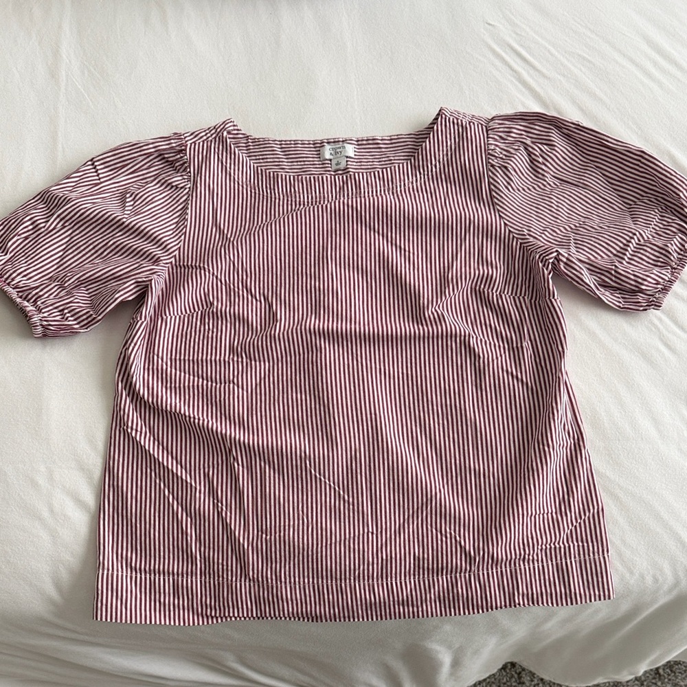 Crown & Ivy Red Striped Blouse